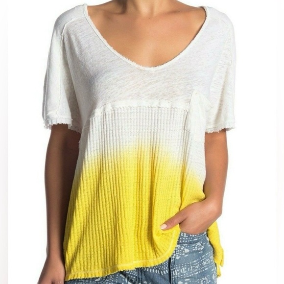 Free People Tops - Free People We The Free Sun Dial Tee in Yellow